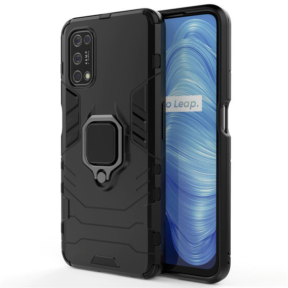 Case for Realme 7 5G, Kickstand Ring, black