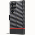 Flap case for Samsung Galaxy S25 Ultra, Carbon LC.IMEEKE, black