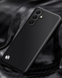 Leather case for Samsung Galaxy M55 5G, leather hybrid, carbon black