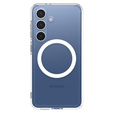Spigen MagSafe Case for Samsung Galaxy S25+ Plus, Ultra Hybrid, clear / white + 9H Tempered Glass