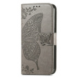 Flip case for Xiaomi Redmi 12C, Butterfly, grey