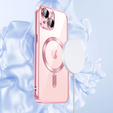 Case for iPhone 14 Plus, Electro MagSafe, pink + Screen Glass