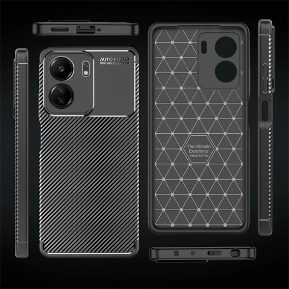Case for Xiaomi Redmi 13C / Poco C65, Carbon Gel, black