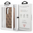 GUESS Case for Samsung Galaxy S23, 4G Metal Gold Logo, brown