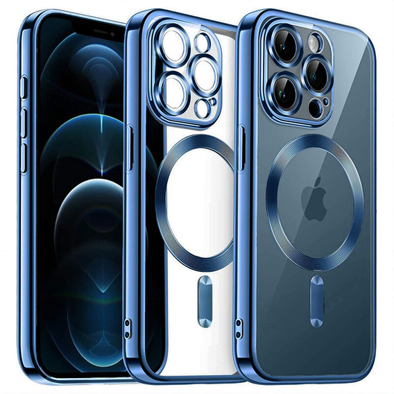 Case for iPhone 12 Pro, Electro MagSafe, blue + Screen Glass