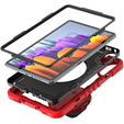 Armoured case for Xiaomi Redmi Pad 2, with stand and shoulder strap – red and black