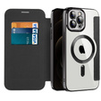 Flip case for iPhone 12 Pro, RFID Wallet MagSafe CamShield, black