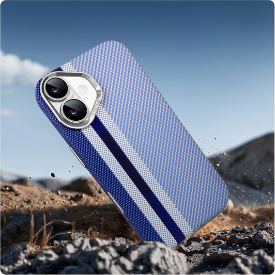 MagSafe's iPhone 16 Case, Carbon Fiber, blue