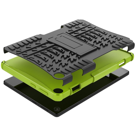 Case for Lenovo Tab M10 10.1 Gen 3, Tire Armor, black / green