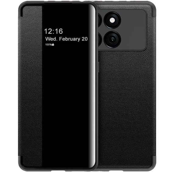 Flap case for Xiaomi Poco F6 Pro, Side View, black