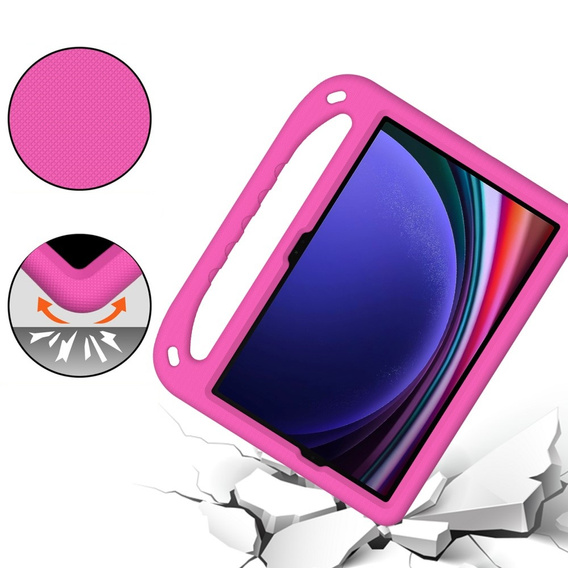 Children's case for Samsung Galaxy Tab S10 Lite / S10 FE / S9 FE, with handle, pink