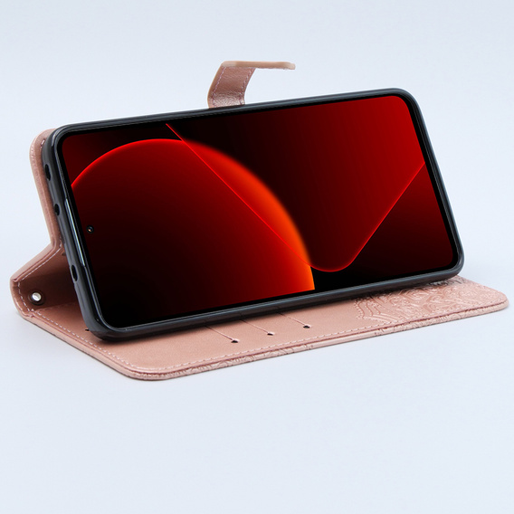 Flip case for Xiaomi 13T / 13T Pro, Mandala, pink rose gold