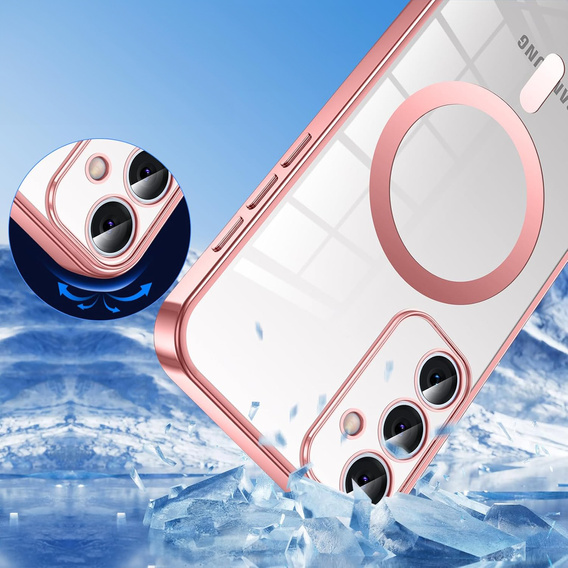 Case for Samsung Galaxy S25+ Plus, Electro MagSafe, pink + Lanyard