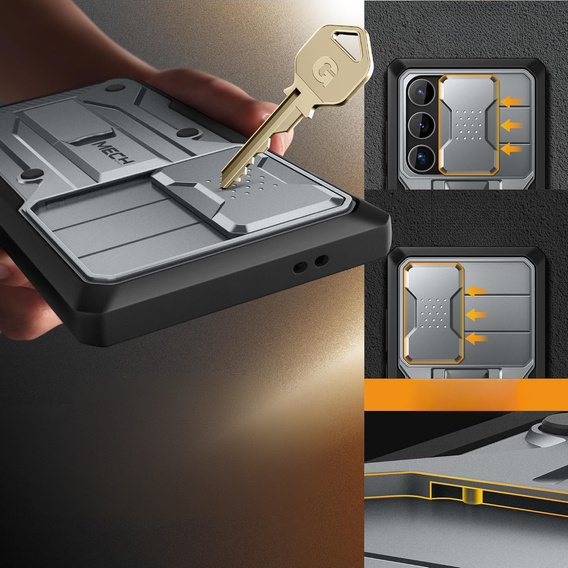 Case for Samsung Galaxy S24 Ultra, Tongate MECH Series Clip, grey