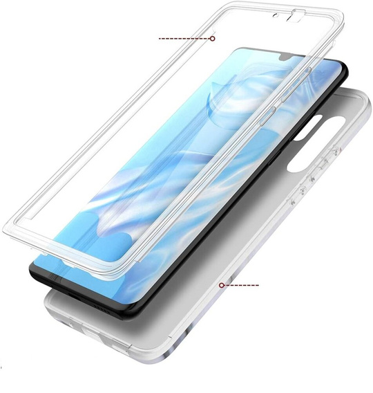 Case for Huawei P30 Pro, Suritch Full Body Marble, white