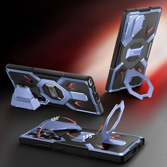 Case for Samsung Galaxy S25 Ultra Tongate MECH MagSafe Series - blue + 9H Tempered Glass