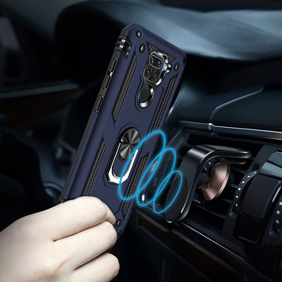 Armor Case for Xiaomi Redmi Note 9, Nox Case Ring, blue