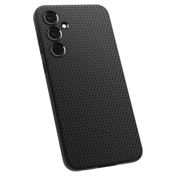 Spigen case for Samsung Galaxy A55 5G, Liquid Air, black + 9H Tempered Glass