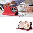 Flip case for Xiaomi Redmi Note 13 Pro 4G / Xiaomi Redmi Note 14S / Xiaomi Poco M6 Pro 4G, Rhombus Crossbody Leather, red