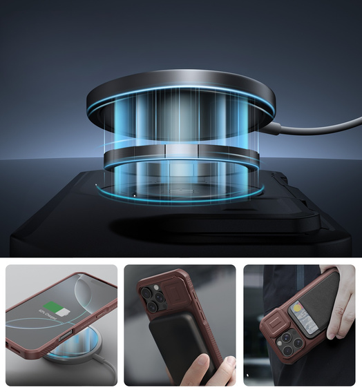 Armored case for iPhone 16 Pro Max, Dexnor CamProtect MagSafe, red