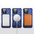 Case for iPhone 16 Pro, armored with stand and handle plate, blue