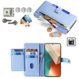 Flip case for Xiaomi Redmi Note 13 5G, Wallet Zipper Pocket, blue