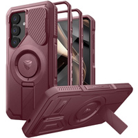 Armored case for Samsung Galaxy S25+ Plus, Dexnor CamProtect MagSafe, red (Two frames)