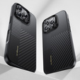 BENKS Kevlar Case for iPhone 16 Pro, for MagSafe, Carbon Fiber, black