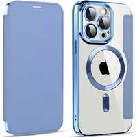 Flip case for iPhone 14 Pro, RFID Wallet MagSafe CamShield, blue