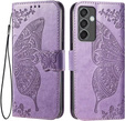 Flip case for Samsung Galaxy M55 5G, Butterfly, purple