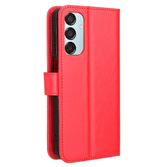 Flip case for Samsung Galaxy M15 5G, Crazy Horse Wallet, red