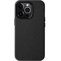 MELKCO case for iPhone 15 Pro, leather for MagSafe, black