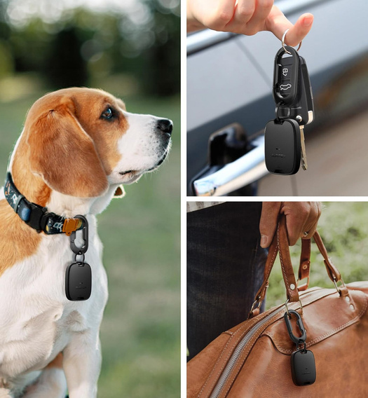 Protective case with carabiner for Apple AirTag
