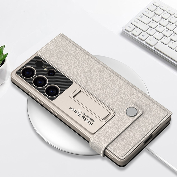 Flip case for Samsung Galaxy S25 Ultra, GKK Card Slot Wallet, titanium grey