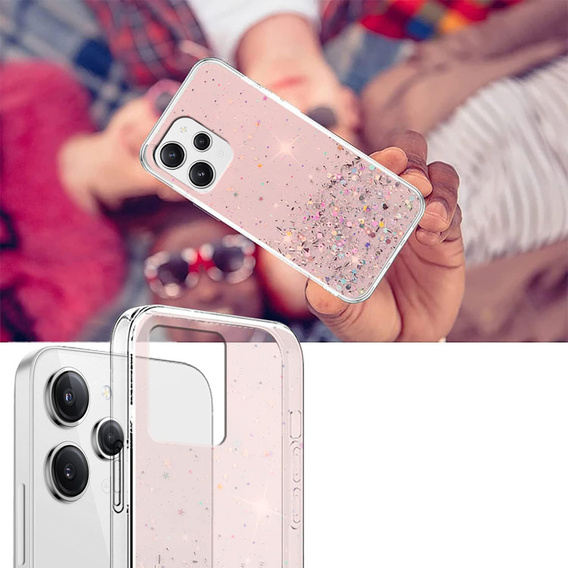 Case for Xiaomi Redmi 12, Glittery, pink
