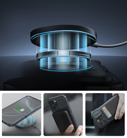 Armored case for iPhone 16 Pro Max, Dexnor CamProtect MagSafe, dark blue