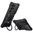 Case for Samsung Galaxy S25 Ultra, Kickstand Bumper, with lens cover, for MagSafe, black / silver