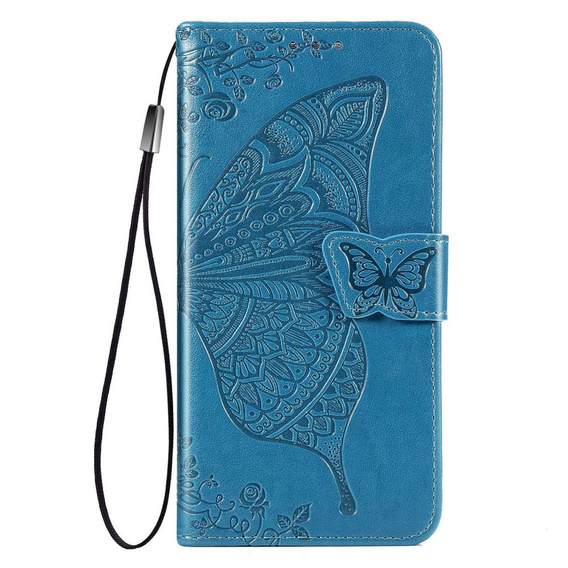 Flip case for Samsung Galaxy M33, Butterfly, blue