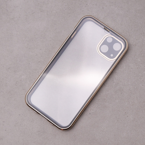 Case for iPhone 13, Magnetic Dual Glass, gold