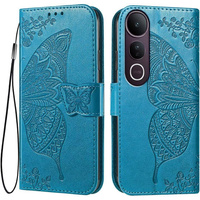 Flip case for Vivo V50 Lite 4G / 5G, Butterfly, blue