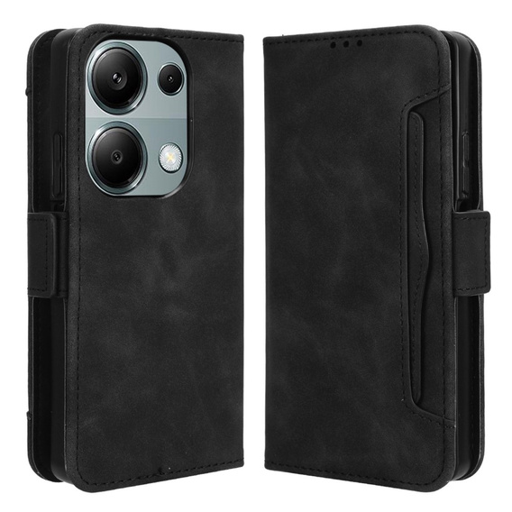Flip case for Xiaomi Redmi Note 13 Pro 4G / Xiaomi Redmi Note 14S / Xiaomi Poco M6 Pro 4G, Card Slot, black