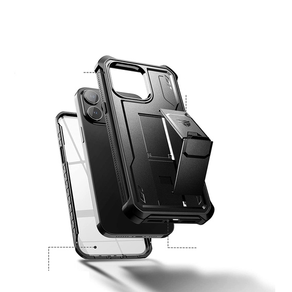 Armored case for iPhone 14 Pro Max, Dexnor Full Body, black