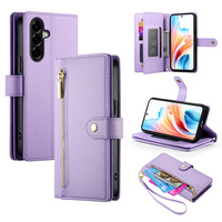 Flip case with zip pocket for Samsung Galaxy A57 5G, purple