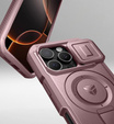 Armored case for iPhone 16 Pro, Dexnor CamProtect MagSafe, pink (Two frames)