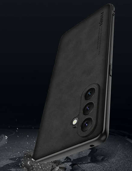 Case for Samsung Galaxy M55 5G, ERBORD Business, with metal plate for car mounts, black