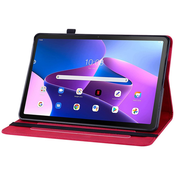 Case for Lenovo Tab M10 10.1 Gen 3, Wallet Pen Slot, red