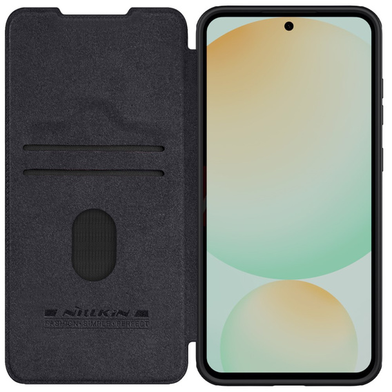 NILLKIN flip case for Samsung Galaxy S24 FE, CamShield Qin Pro, leather, black