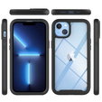 Case for iPhone 14, Shockproof, with film, black
