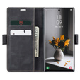 CASEME case for Samsung Galaxy S22 Ultra, Leather Wallet Case, black