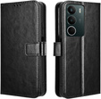 Flip case for Realme C71, Crazy Horse Wallet, black